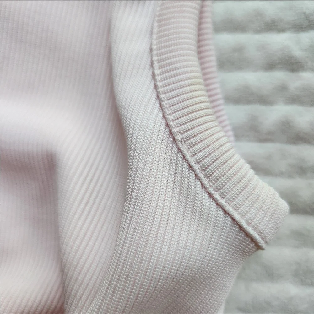 Christopher Esber Chain-linked Rib Knit Crop Top In Blush - Picture 8 of 9